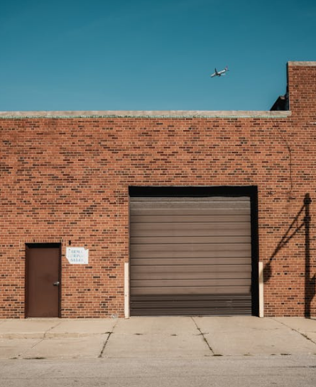 a brown garage door